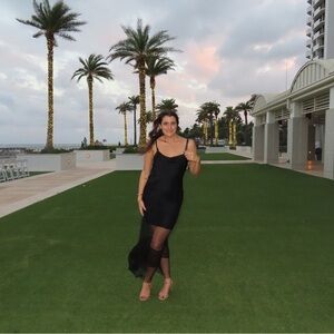 Helmet LANG Elegant Black Slip Dress With tags